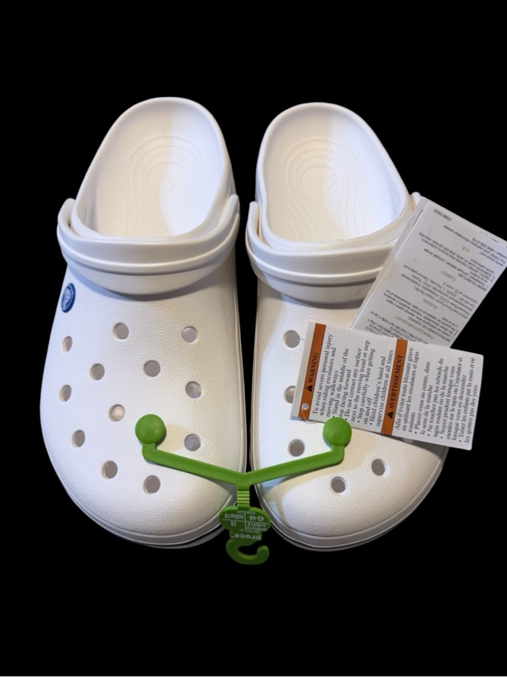 🌼💜NWT CROCS UNISEX White Classic Clogs Men’s 10, Women’s 12.